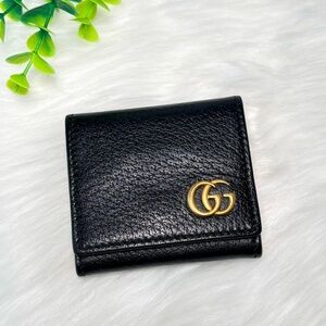Gucci GG Marmont Black Leather Coin Wallet